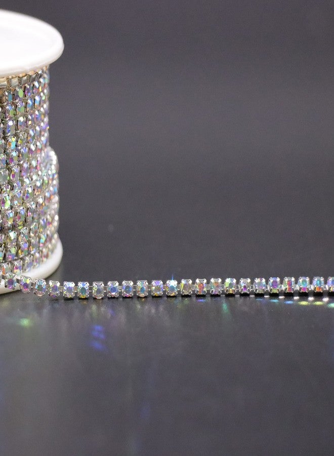 Jerler 10 Yards Crystal Rhinestone Trim SS12/3.0mm, AB Close Chain for Sewing Crafts Ideal Wedding Party Christmas DIY Decoration - Image 3